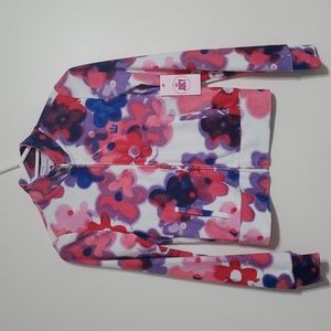 Juicy Couture Mock Neck All Over Floral Zip Jacket Top ( XS )